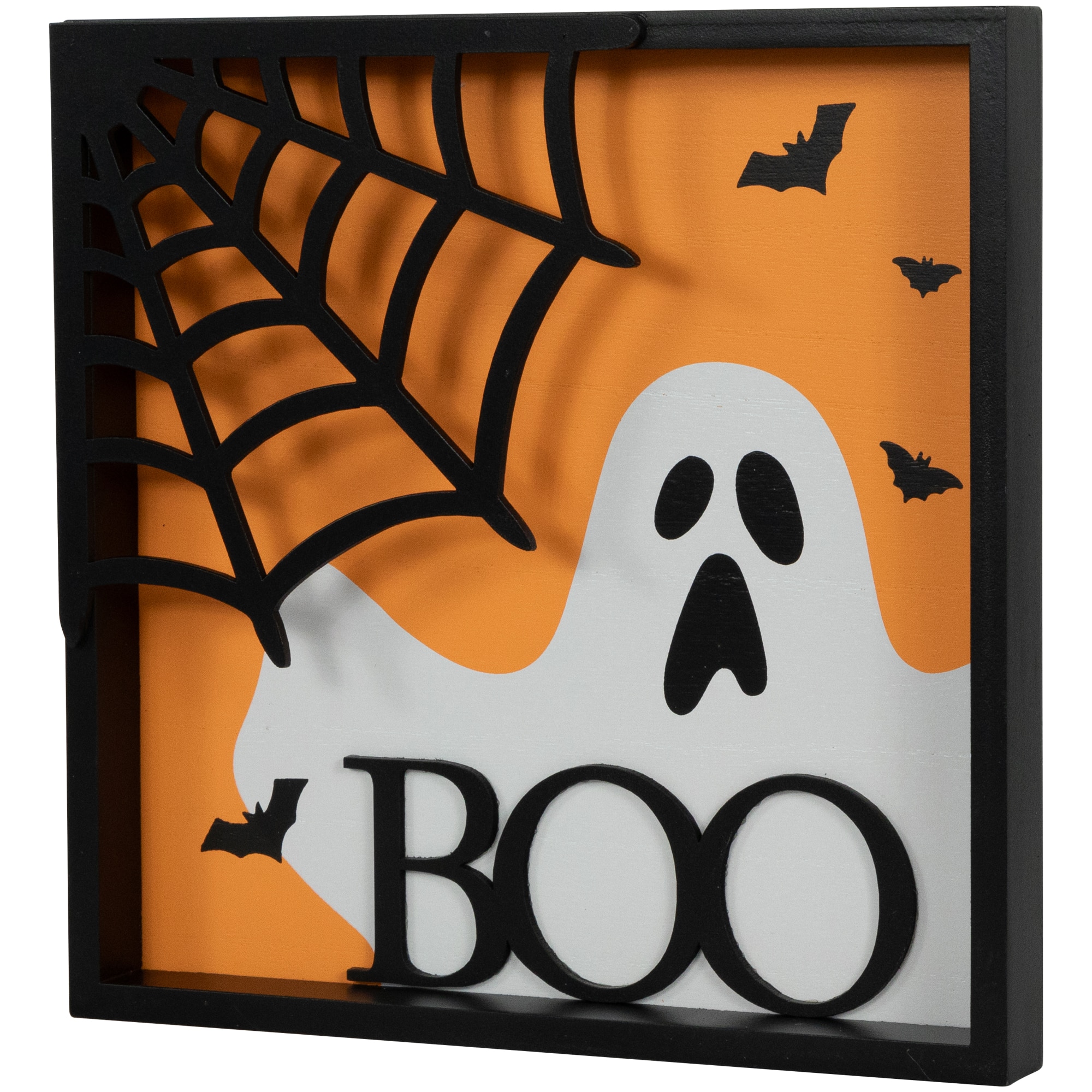 9.75" x 9.75" 3D Boo Halloween Framed Wall Art